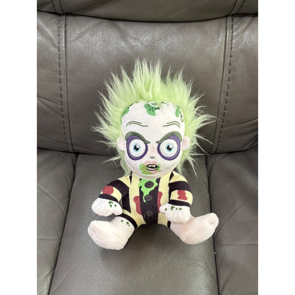 Beetlejuice‎ Plush Figure Neon Green Hair Striped Suit Horror Movie Toy WB